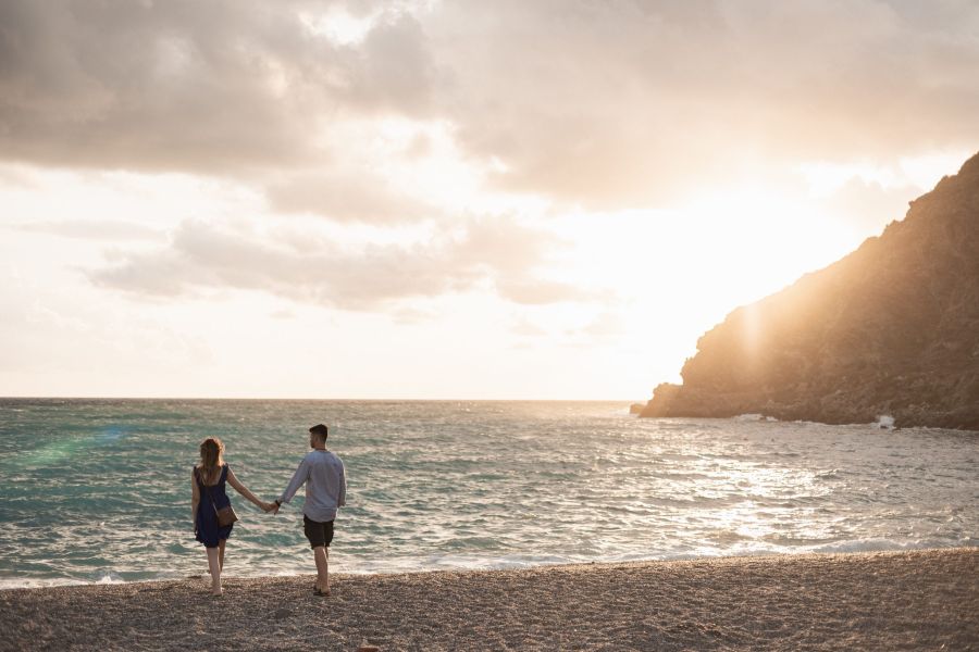 Enagagent Shooting Wedding at sea, sunset, summer, Sicily
