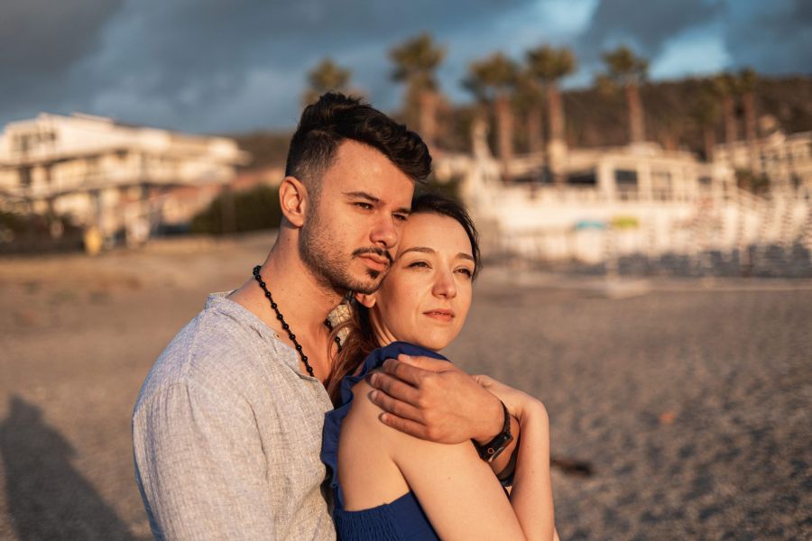 Enagagent Shooting Wedding at sea, sunset, summer, Sicily